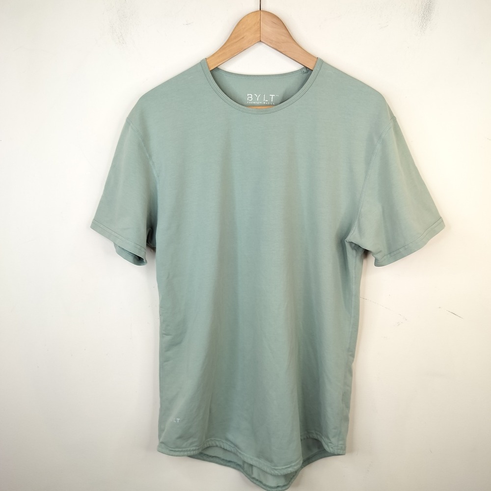 BYLT Drop Cut Lux T-Shirt Mens Large Short Sleeve Premium Basics Sage Green